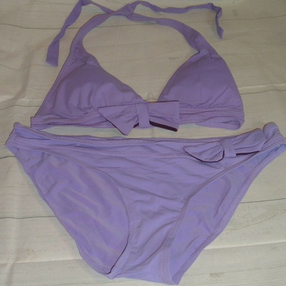 Womens Etam Sz US 6 Purple Bikini Swimwear Halter